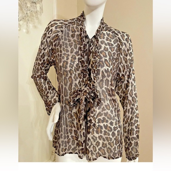 BLUMARIME Leopard Print Blouse Size 46IT NWT - Picture 6 of 11
